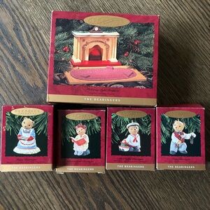 Hallmark Keepsake The Bearingers Christmas Ornaments 5pc Set 1993